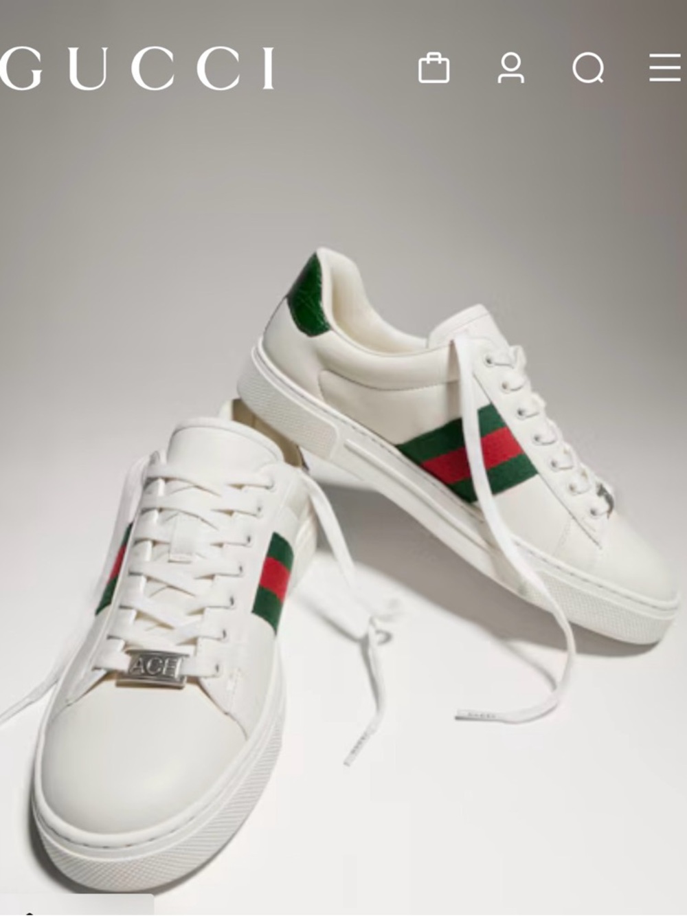 Gucci - Brand New Women's Gucci White Ace Sneaker with Web. NWB - Picture 8 of 16